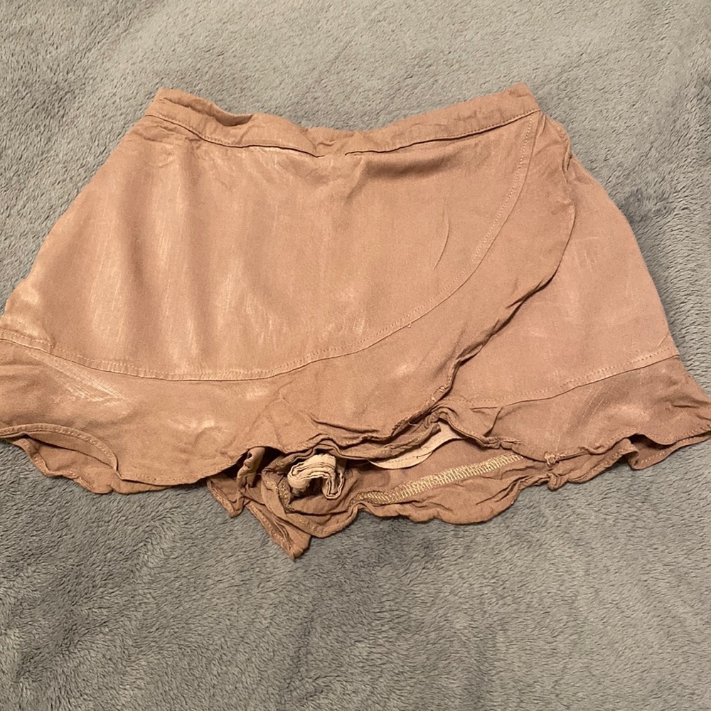 altar’d state brown mini skirt with shorts built in only warn one time